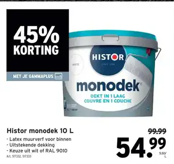 GAMMA Histor monodek 10 L aanbieding