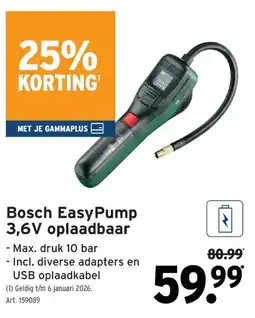GAMMA Bosch EasyPump 3,6V oplaadbaar aanbieding