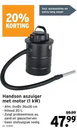 GAMMA Handson aszuiger met motor (1 kW) aanbieding