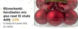 GAMMA Kerstballen mix glas rood 10 stuks aanbieding