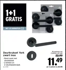 GAMMA Deurkrukset York zwart inox aanbieding
