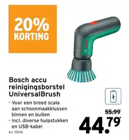 GAMMA Bosch accu reinigingsborstel UniversalBrush aanbieding