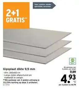 GAMMA Gipsplaat dikte 9,5 mm aanbieding