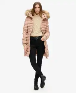 Decathlon Middenjack voor dames Superdry Fuji Faux Fur aanbieding