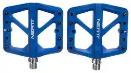 Decathlon Neatt Nylon vlak pedaal composiet 5 metalen pinnen blauw aanbieding
