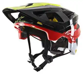 Decathlon Alpinestars Vector Tech Pilot MIPS Helm Zwart/Geel/Rood aanbieding