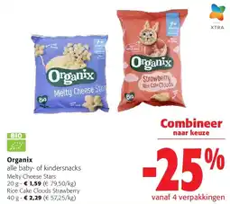 Colruyt Organix Melty Cheese Stars 20 g aanbieding
