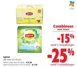 Colruyt Lipton Yellow Label Tea 20 stuks aanbieding