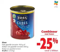 Colruyt Elvea Blokjes van gepelde tomaten aanbieding