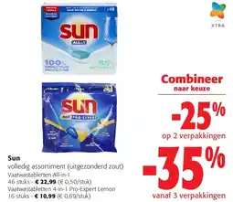 Colruyt Sun Vaatwastabletten All-in-1 46 stuks aanbieding