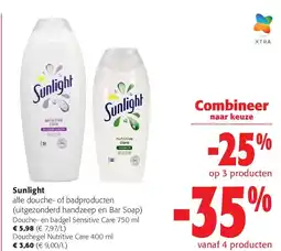Colruyt Sunlight Douche- en badgel Sensitive Care 750 ml aanbieding