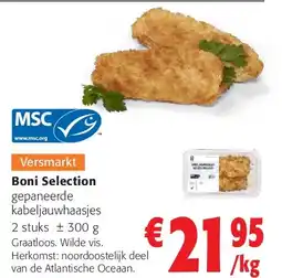 Colruyt Boni Selection gepaneerde kabeljauwhaasjes 2 stuks ± 300 g aanbieding