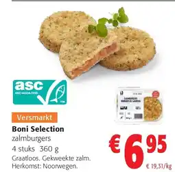 Colruyt Boni Selection zalmburgers 4 stuks 360 g aanbieding
