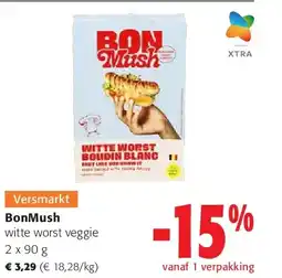 Colruyt BonMush witte worst veggie 2 x 90 g aanbieding