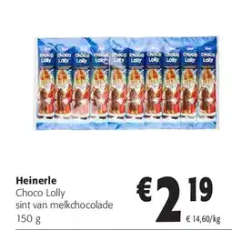 Colruyt Heinerle Choco Lolly sint van melkchocolade 150 g aanbieding
