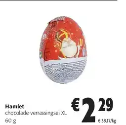 Colruyt Hamlet chocolade verrassingsei XL 60 g aanbieding