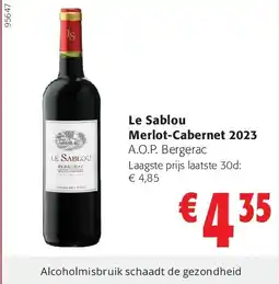 Colruyt Le Sablou Merlot-Cabernet 2023 aanbieding