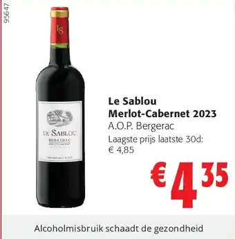 Colruyt Le Sablou Merlot-Cabernet 2023 aanbieding