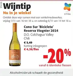 Colruyt Cono Sur ‘Bicicleta’ Reserva Viognier 2024 aanbieding
