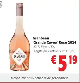 Colruyt Granbeau ‘Grande Cuvée’ Rosé 2024 aanbieding