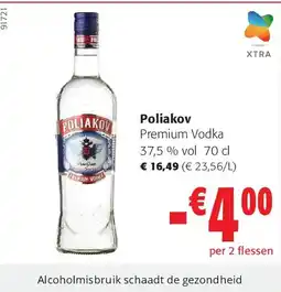 Colruyt Poliakov Premium Vodka 37,5 % vol 70 cl aanbieding