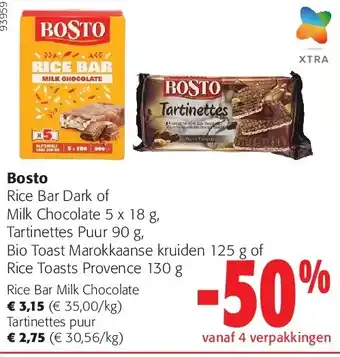 Colruyt Bosto Rice Bar Milk Chocolate aanbieding