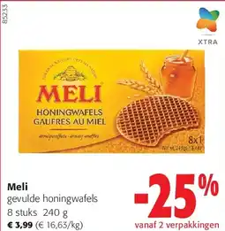 Colruyt Meli gevulde honingwafels 8 stuks 240 g aanbieding