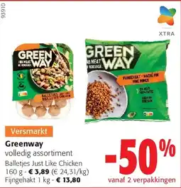 Colruyt Greenway Balletjes Just Like Chicken 160 g aanbieding