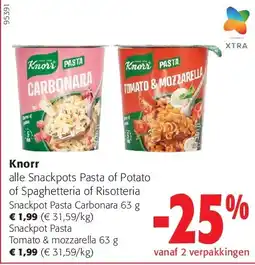 Colruyt Knorr Snackpot Pasta Carbonara 63 g aanbieding