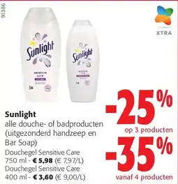 Colruyt Sunlight Douchegel Sensitive Care 750 ml aanbieding