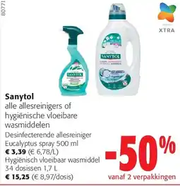 Colruyt Sanytol Hygiënisch vloeibaar wasmiddel 34 dosissen 1,7 L aanbieding