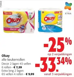 Colruyt Okay Decor 2 lagen 43 vellen 6 rollen aanbieding