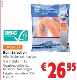 Colruyt Boni Selection Atlantische zalmhaasjes 5 à 7 stuks 1 kg aanbieding