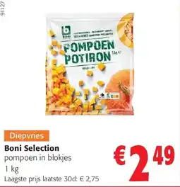 Colruyt Boni Selection pompoen in blokjes 1 kg aanbieding