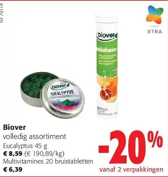 Colruyt Biover Eucalyptus 45 g aanbieding