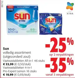 Colruyt Sun Vaatwastabletten All-in-1 46 stuks aanbieding