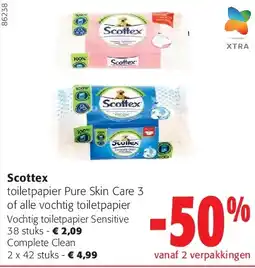 Colruyt Scottex Vochtig toiletpapier Sensitive 38 stuks aanbieding