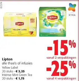 Colruyt Lipton Yellow Label 20 stuks aanbieding
