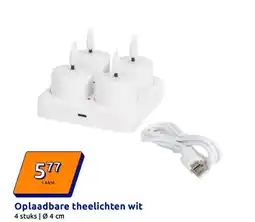 Action Oplaadbare theelichten wit aanbieding