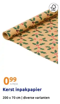 Action Kerst inpakpapier aanbieding