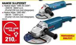 Hubo Bosch Professional GWS 20-230H + GWS 880 haakse slijper aanbieding