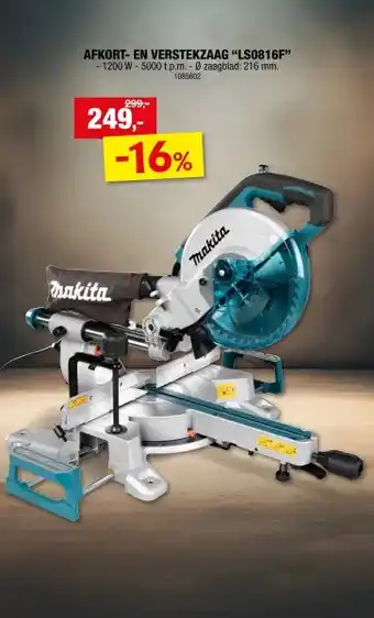 Makita LS0816F afkort- en verstekzaag 1200W 216mm
