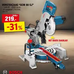 Hubo Bosch Professional GCM 80 SJ afkort- en verstekzaag 1400W 216mm aanbieding
