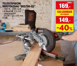 Hubo Black+Decker afkort- en verstekzaag 1600W 216mm aanbieding