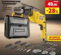 Hubo Powerplus POWXBOX008 klopboormachine 810W + 158 accessoires aanbieding