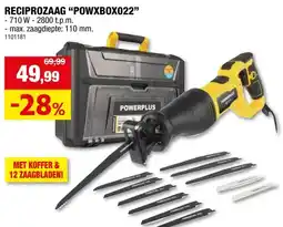Hubo Powerplus POWXBOX022 reciprozaag 710W + 12 accessoires aanbieding