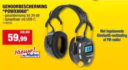 Hubo Powerplus POWX8060 gehoorbescherming Bluetooth/FM radio 29dB aanbieding