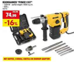 Hubo Powerplus POWX1197 boorhamer 1500W aanbieding