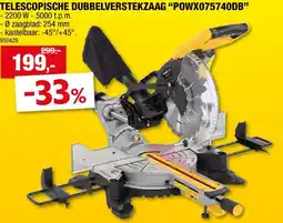 Hubo Powerplus POWX075740DB telescopische dubbele verstekzaag 2200W 254mm aanbieding