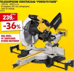 Hubo Powerplus POWX075750DB telescopische dubbele verstekzaag 2200W 305mm aanbieding